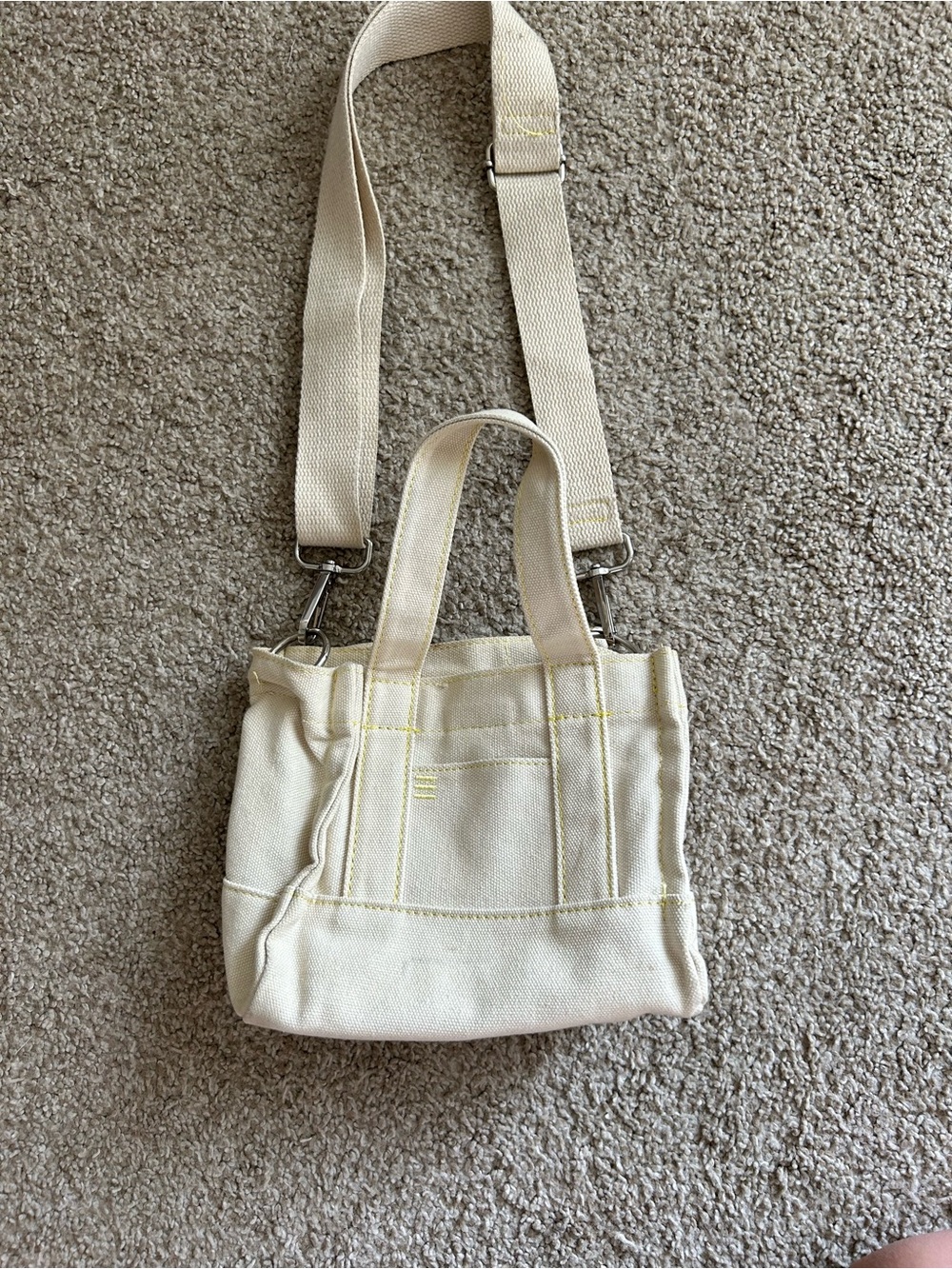 BDG Cream Canvas Mini Crossbody Bag